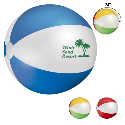 24 Solid White Beach Ball