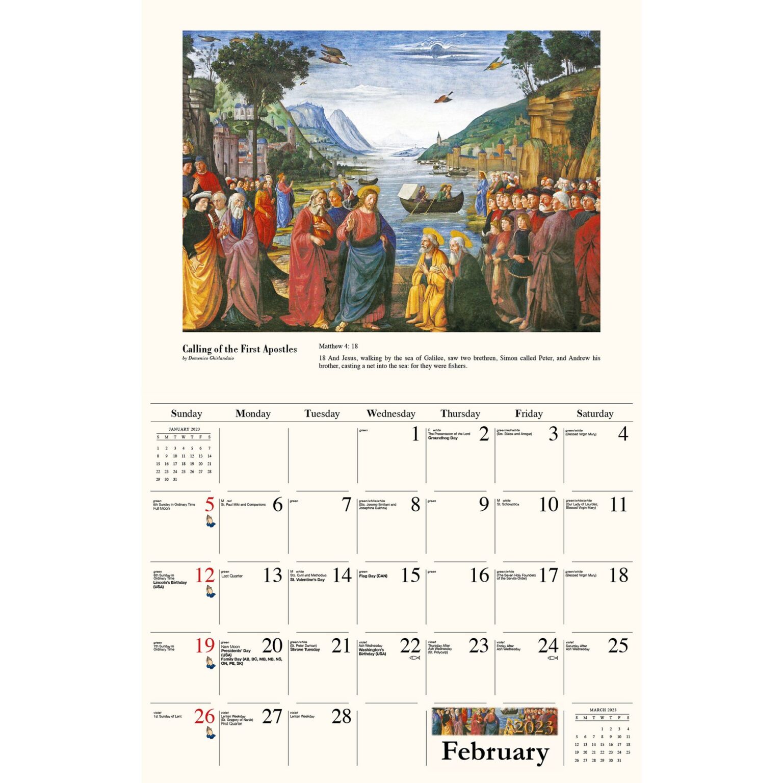 Galleria Wall Calendar 2023 Catholic Inspirations (eng) – Armand 