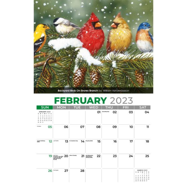 Galleria Wall Calendar 2023 Garden Birds - Image 3