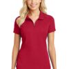 Port Authority® Ladies Pinpoint Mesh Zip Polo.