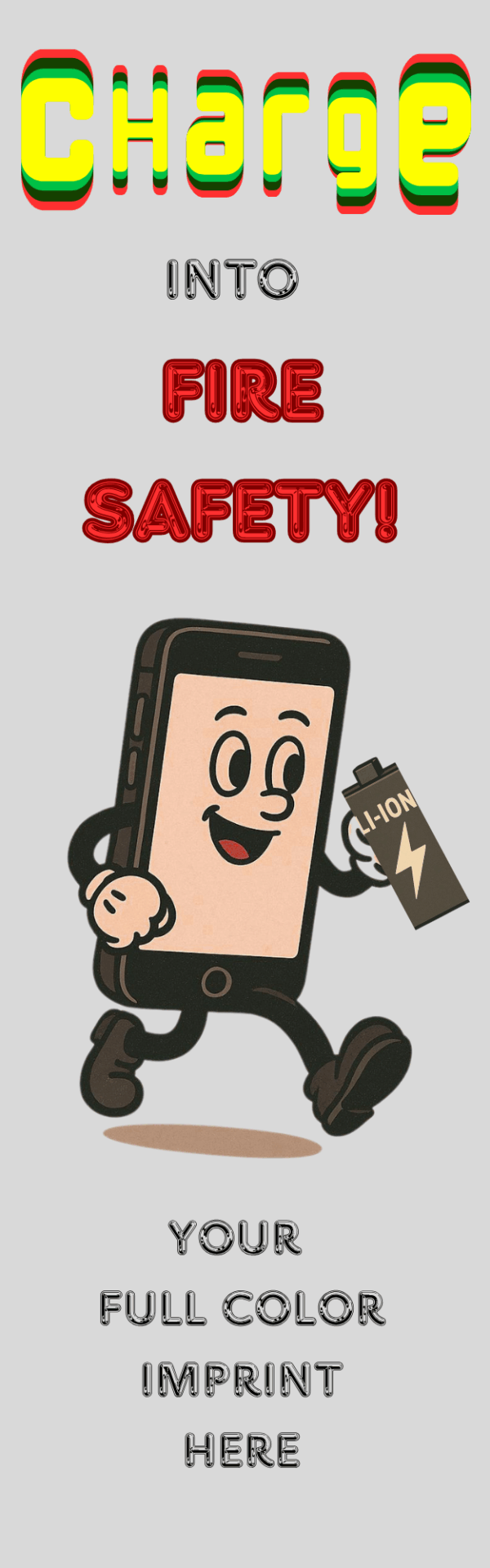 Charge Into Fire Safety Bookmark