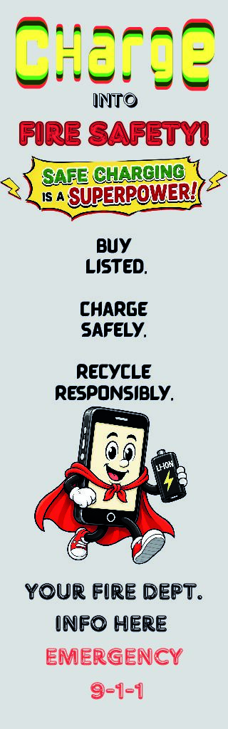 Charge Into Fire Safety Bookmark