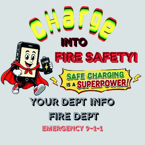 Charge Into Fire Safety Sticker