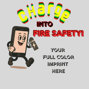 Charge Into Fire Safety Sticker