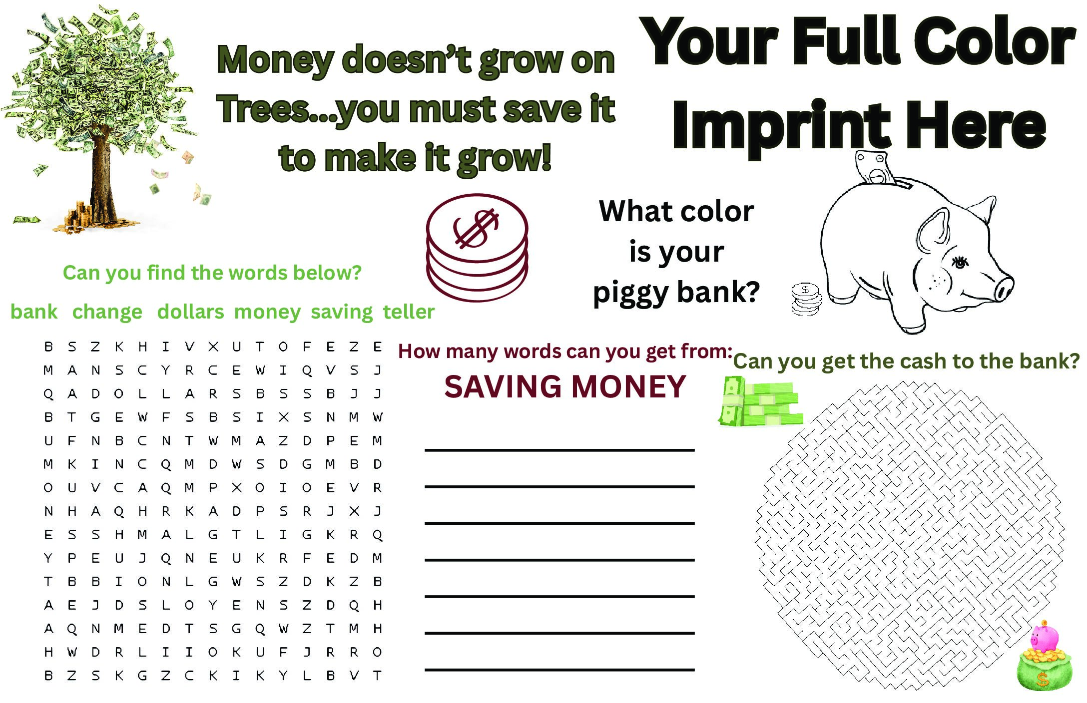 Saving Money Placemat