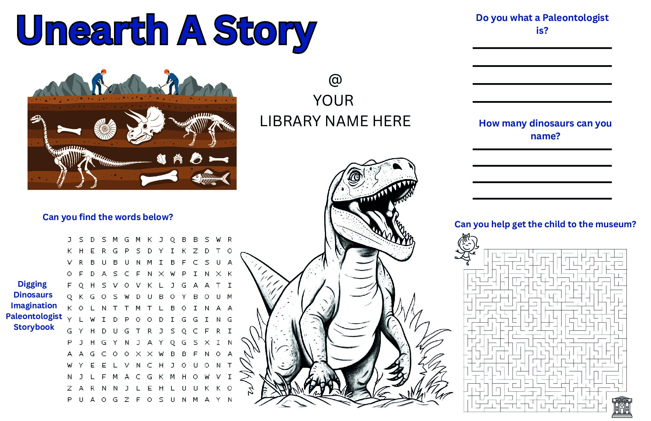 Unearth A Story Placemat